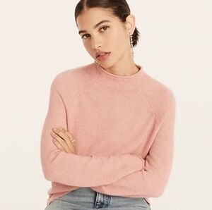 J Crew Rollneck Sweater Supersoft  Merino Wool Alpaca Top Peony Pink Xlarge NWT